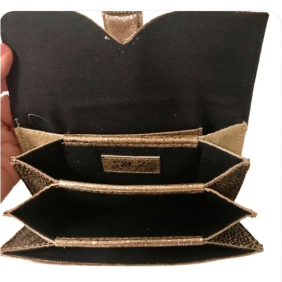 Anthropologie Miss Albright Highgrove Glittery Leather Accordion Wallet - Picture 2 of 8